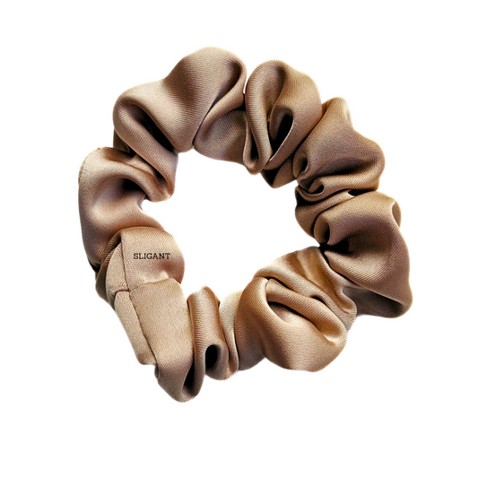 BROWNY SILKY HAIR SCRUNCHIES-4 PACK-MIDI