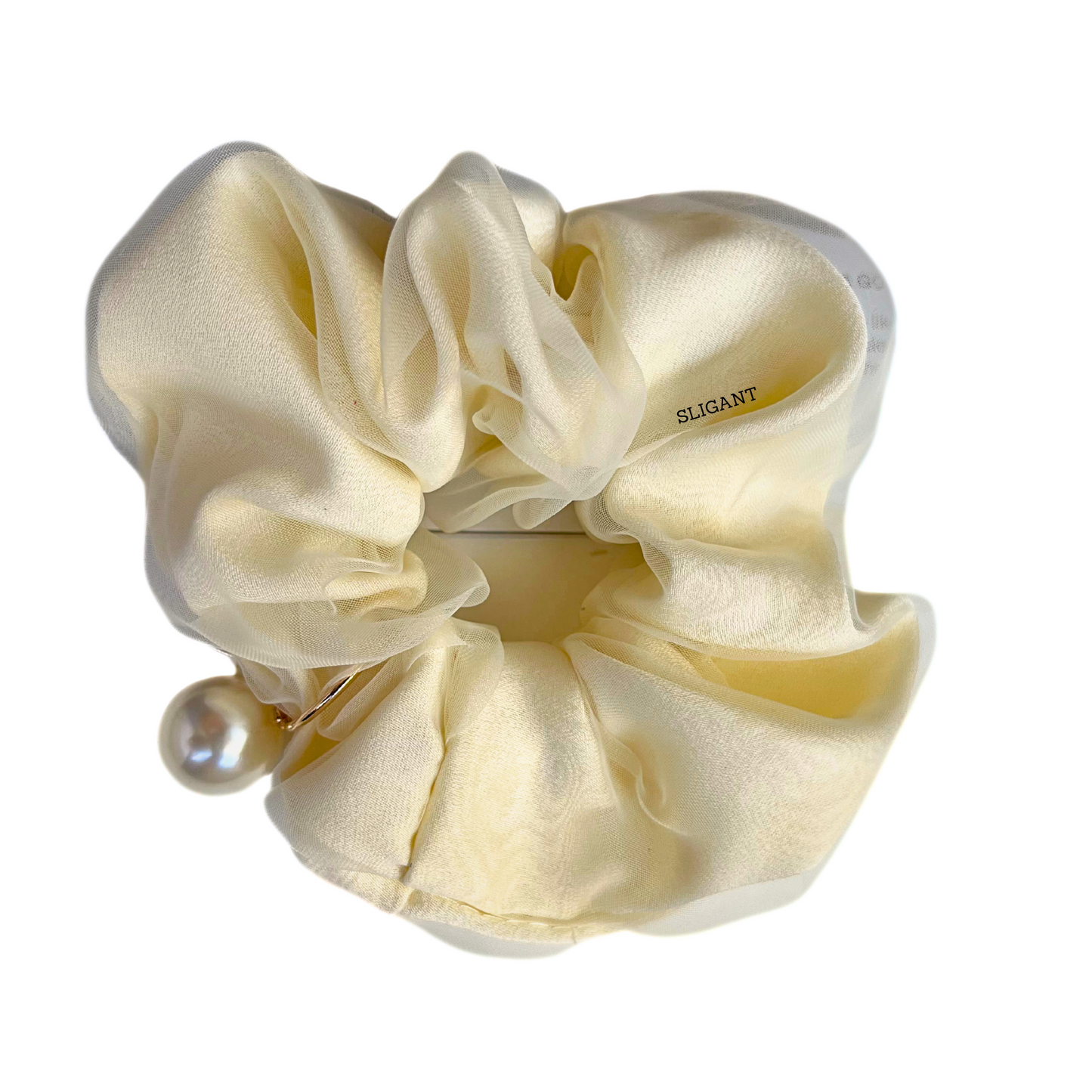 Cream colour hair scrunchies