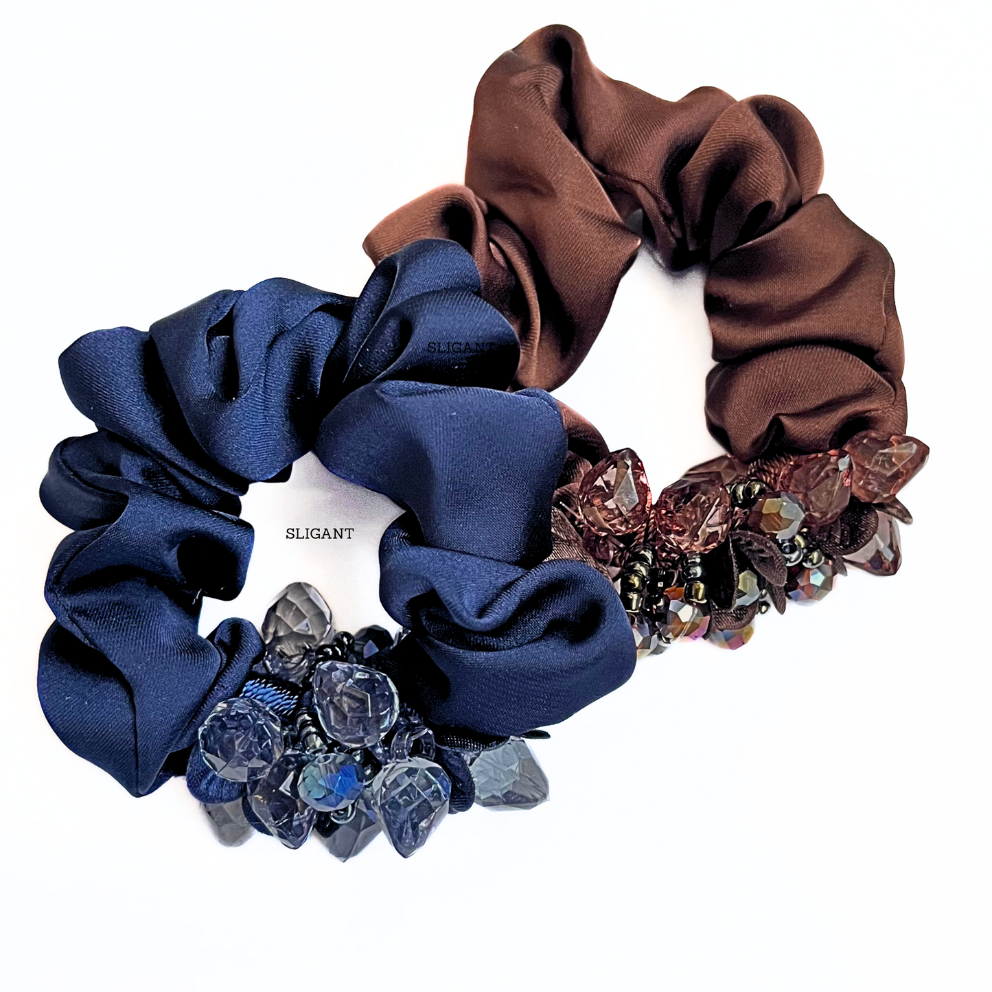 Fashion Beaded Silk Hair Scrunchies