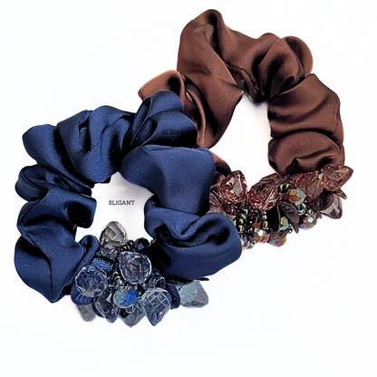 Fashion Beaded Silk Hair Scrunchies